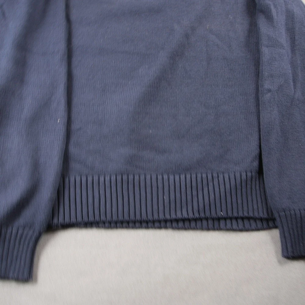 Polo Ralph Lauren Knit 1/4 Zip Mock Neck Men Sweater L Navy Nautical Prep Y2K